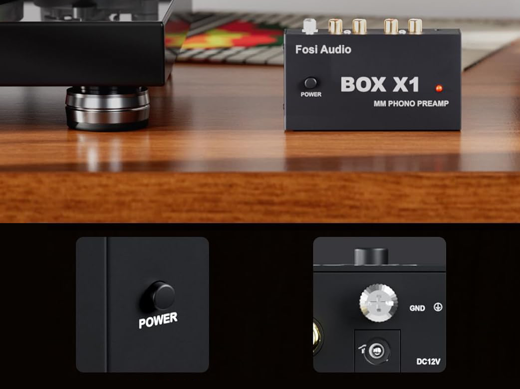 Przycisk zasilania w Fosi Audio BOX X1